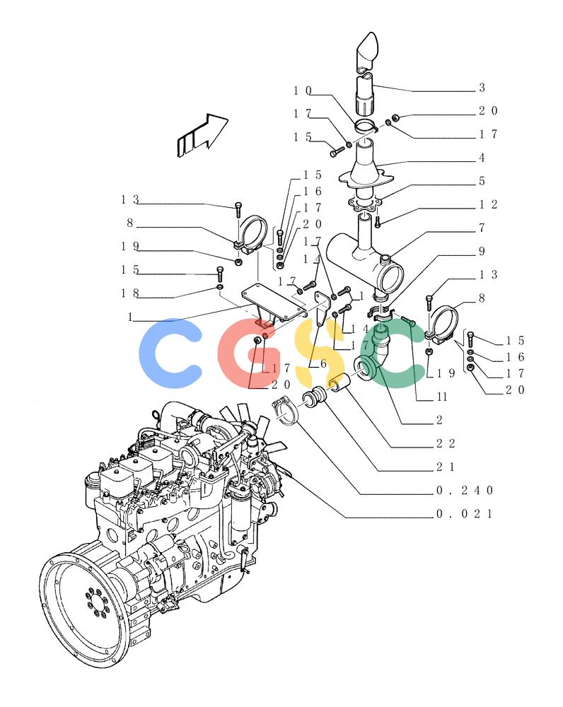 纽荷兰零件查询(FD145) - CRAWLER DOZER (N.A. VERSION) (10/98-) (0.530[01]) - MUFFLER New Holland Constructuion