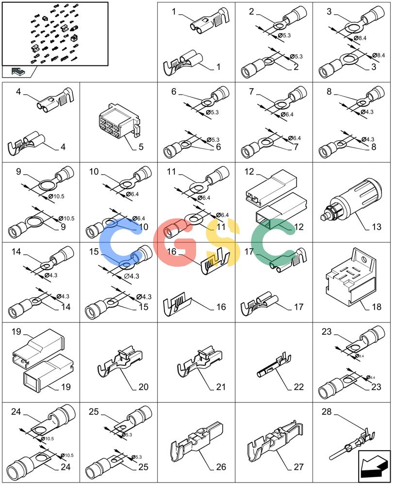 凯斯零件查询(LB433S) - BIG RECTANGULAR BALER (9/08-12/12) (06.801[01]) - CONNECTORS - FROM 80334588 TO 80445521 Case Agriculture