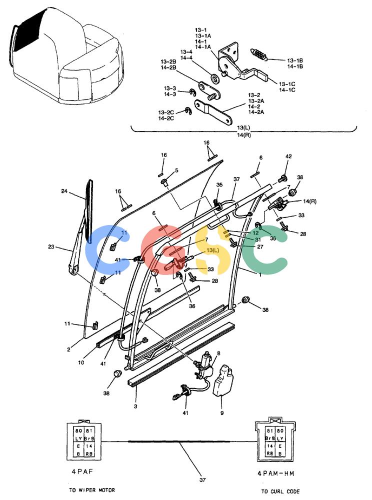 纽荷兰零件查询(E70) - MIDI CRAWLER EXCAVATOR (NA) (1/06-) (045) - WINDOW ASSY., FRONT New Holland Constructuion