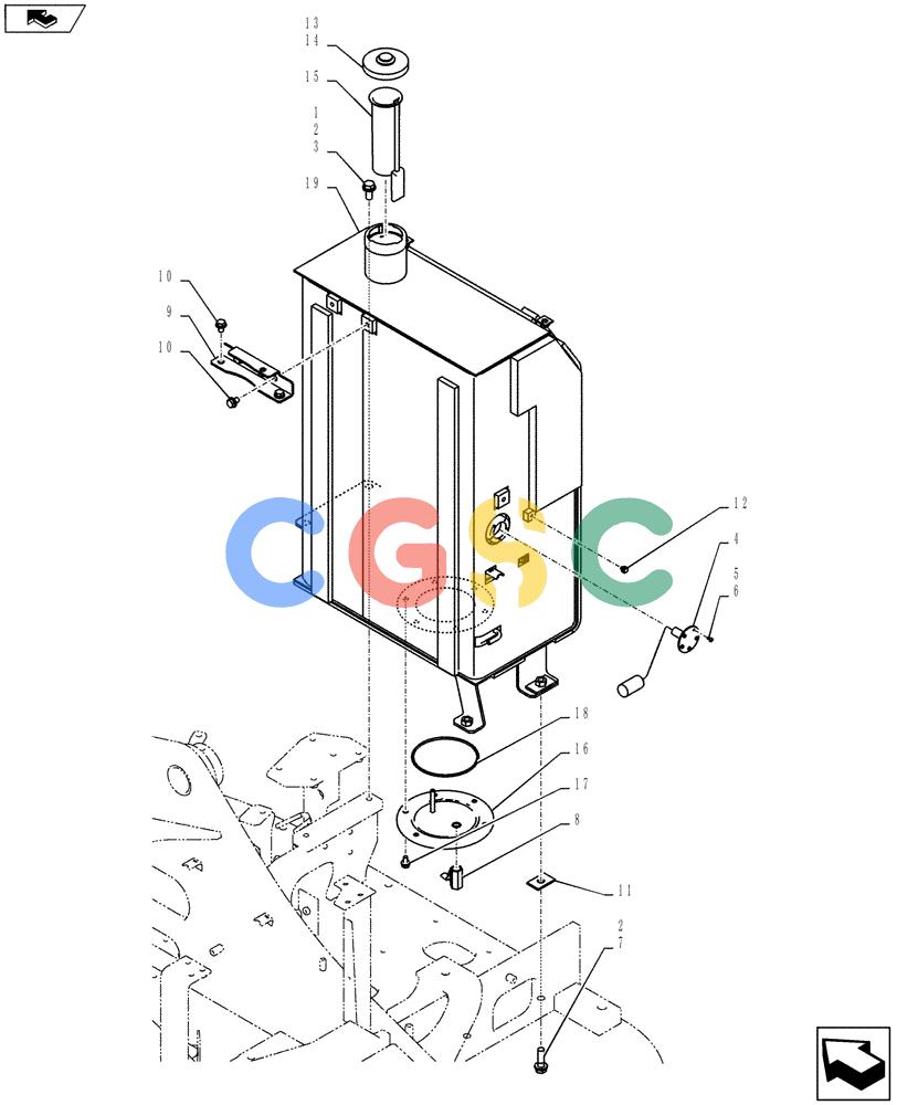 纽荷兰零件查询(E135BSRLC) - CRAWLER EXCAVATOR ASN YH06-08001 (01-013[01]) - FUEL TANK INSTALLATION New Holland Constructuion