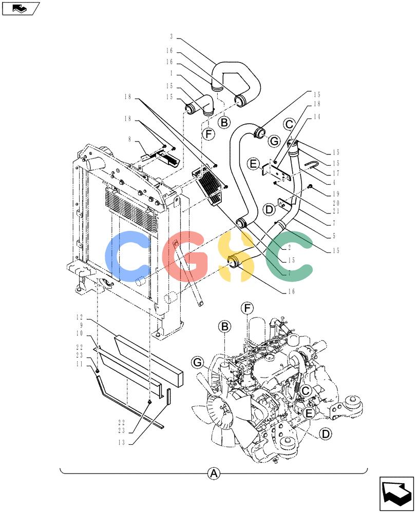 纽荷兰零件查询(E135BSRLC) - CRAWLER EXCAVATOR ASN YH06-08001 (01-008[02]) - RADIATOR GROUP New Holland Constructuion