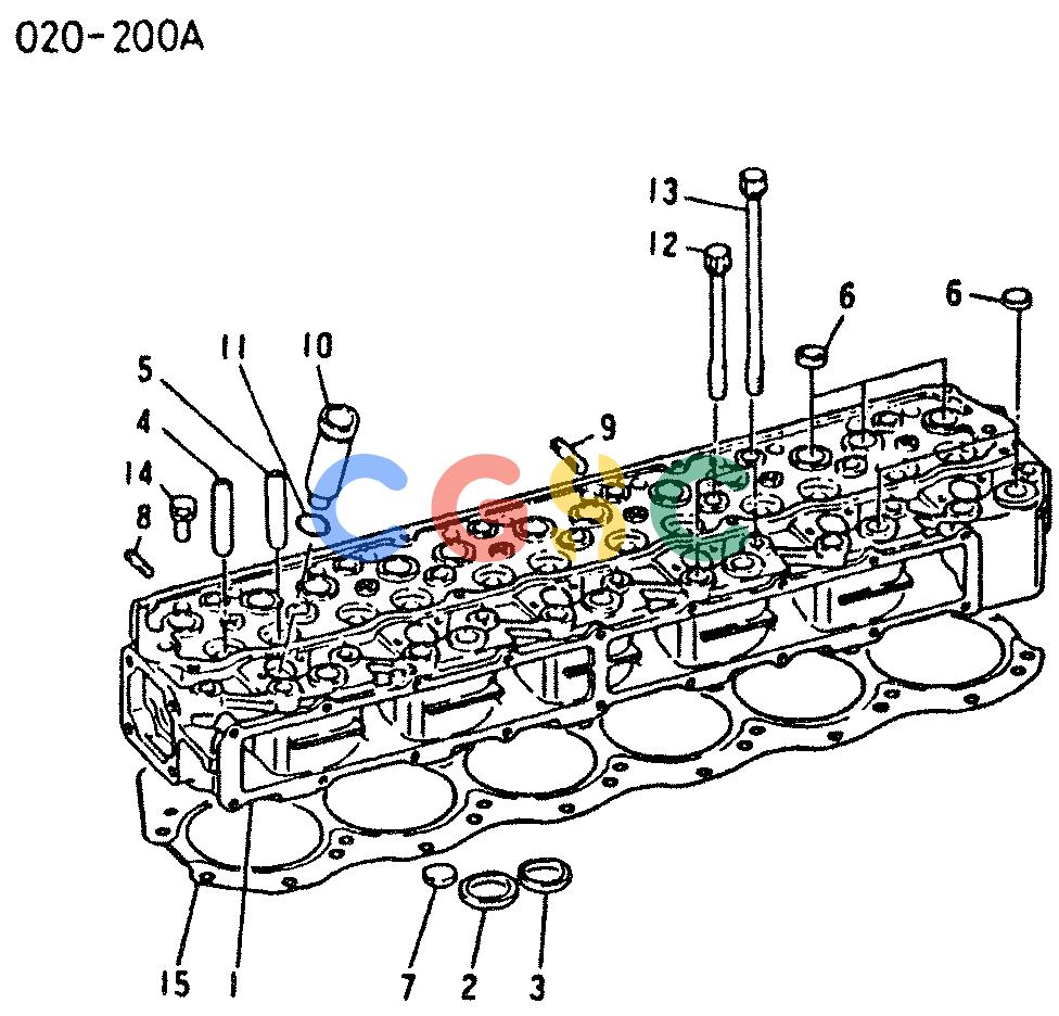 神钢零件查询(6D16-T) - MITSUBISHI DIESEL ENGINE - K909 II & K909LC II EXCAVATORS (1/87-12/06) (00-008) - CYLINDER HEAD Kobelco