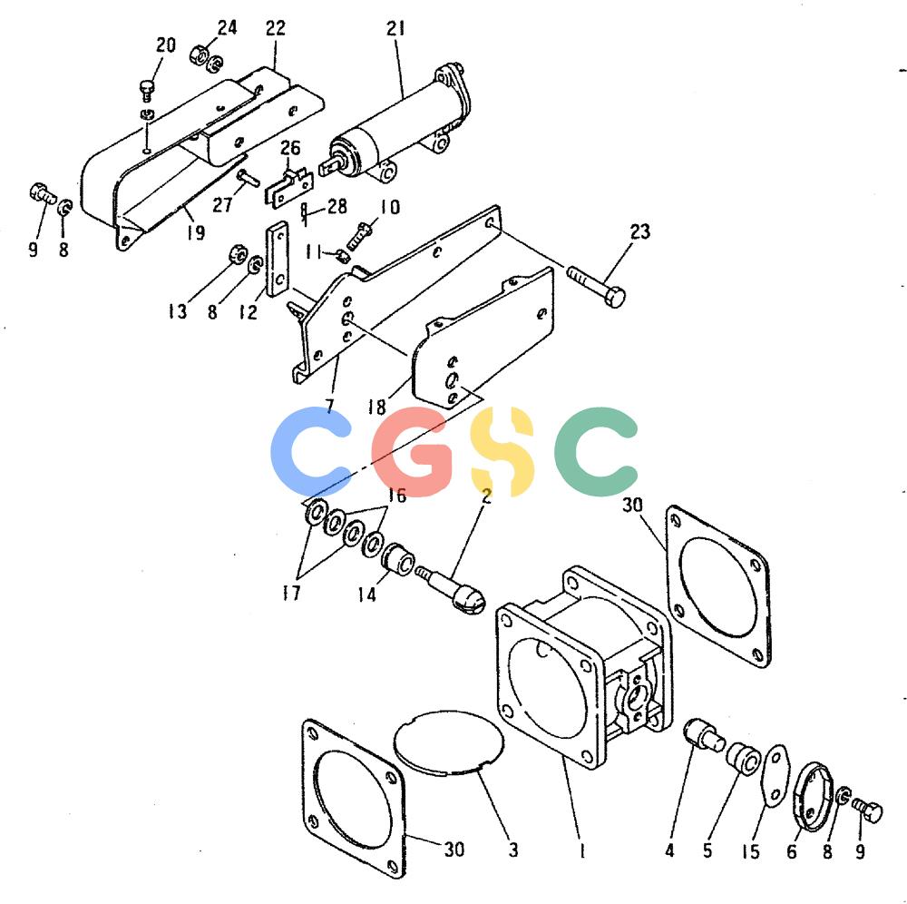 神钢零件查询(6D16-T) - MITSUBISHI DIESEL ENGINE - K909LC & MD240BLC (1/87-12/06) (06-005) - EXHAUST BRAKE Kobelco
