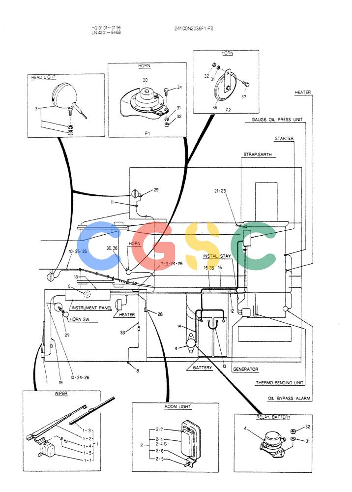 神钢零件查询(K907CLC) - EXCAVATOR BTW YG0101 - YG0500 (1/85-12/03) (08-038) - WIRING ASSY ,ELEC Kobelco