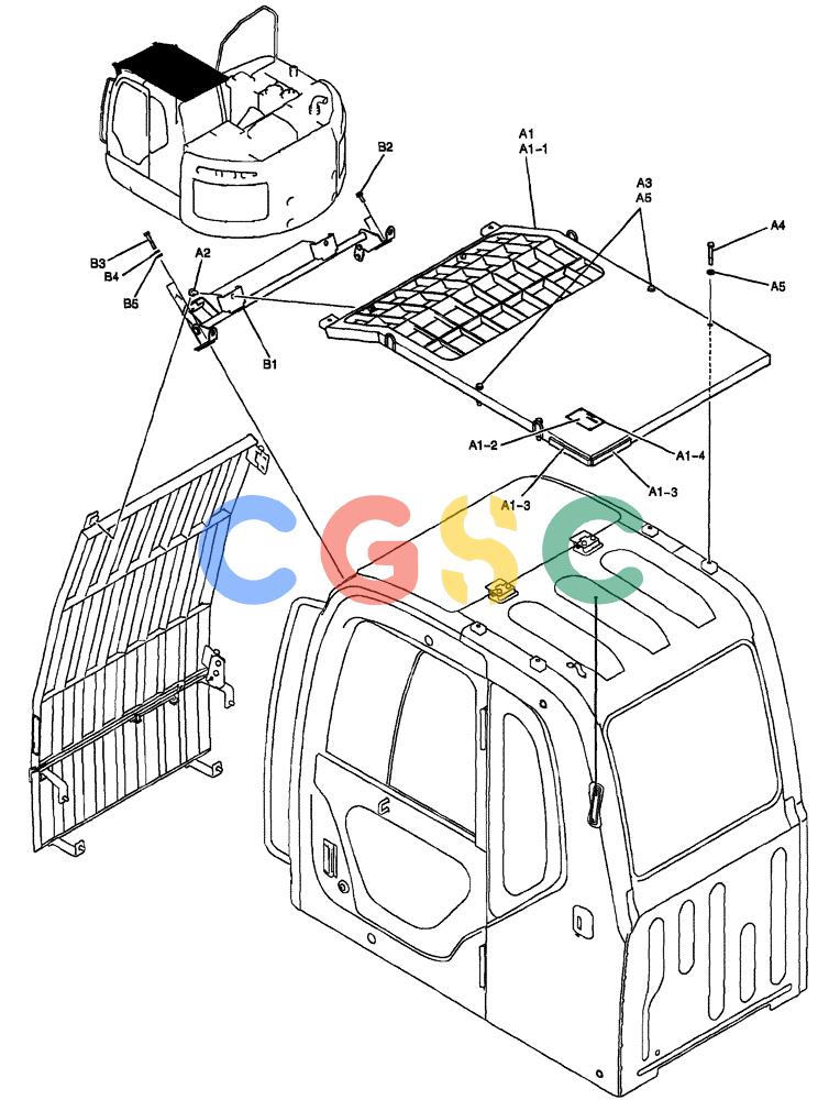 纽荷兰零件查询(E235BSR) - CRAWLER EXCAVATOR (5/07-) (06-006[03]) - CAB GUARD New Holland Constructuion