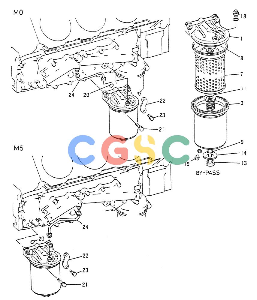 神钢零件查询(8DC9-T) - MITSUBISHI DIESEL ENGINE - K914 & K975 (1/79-12/06) (02-010) - OIL FILTER Kobelco