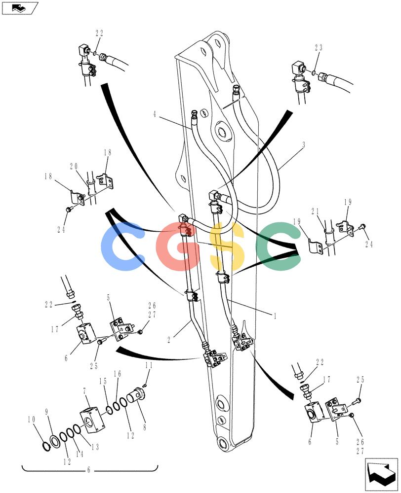 神钢零件查询(ED150-2) - BLADE RUNNER EXCAVATOR/DOZER ASN LH01-01001 (1/09-12/12) (03-030[00]) - HYDRAULIC LINES, ARM (NIBBLER & BREAKER) Kobelco