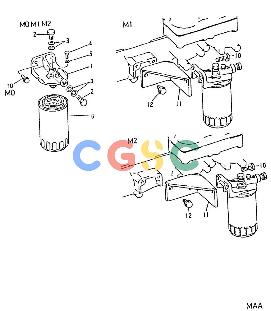 神钢零件查询(6D22-TC) - MITSUBISHI DIESEL ENGINE - K912, K912LC, & K916 (1/83-12/06) (03-019) - FUEL FILTER Kobelco