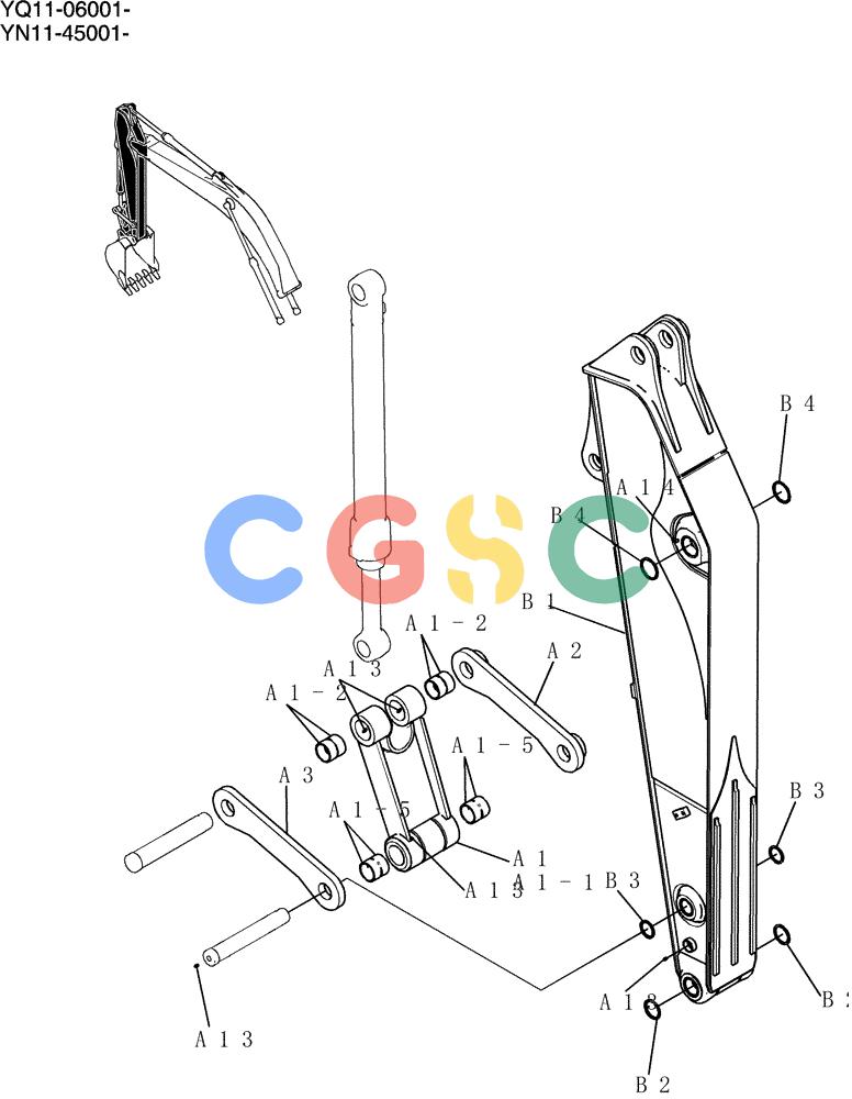 神钢零件查询(200-8) - EXCAVATOR S/N YN11-45001 - (1/06-12/09) (860-02-1) - ARM GROUP, SHORT 2.4M (7FT 11IN) (HD) Kobelco