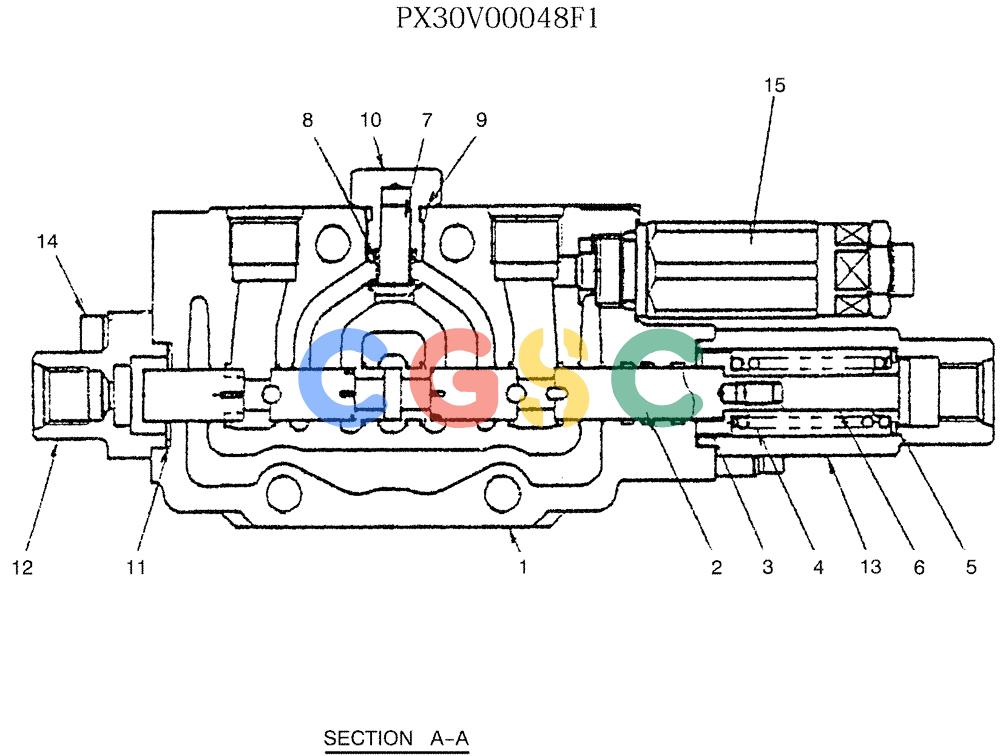 纽荷兰零件查询(E35SR) - COMPACT CRAWLER EXCAVATOR ASN PX13-15001 (N6TN61732) (NA) (1/06-) (07-002) - VALVE ASSY, CONTROL (DOZER) New Holland Constructuion