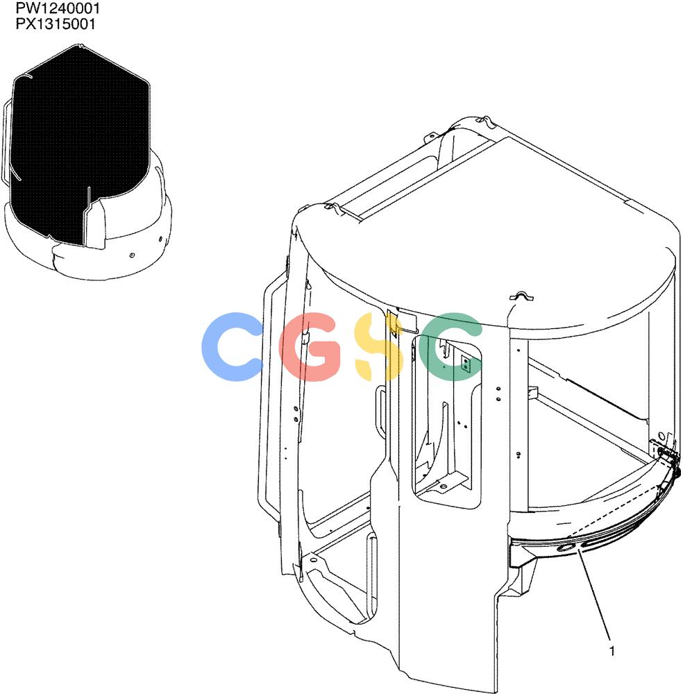 纽荷兰零件查询(E35SR) - COMPACT CRAWLER EXCAVATOR ASN PX13-15001 (N6TN61732) (NA) (1/06-) (05-011) - CAB INSTAL (COOLER), P/N PW02C00041F1 New Holland Constructuion