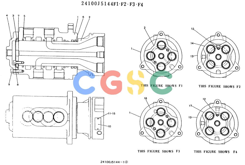 神钢零件查询(K912LC) - MARK II EXCAVATOR ASN YC-0301 (1/88-12/03) (11-028) - JOINT ASSY, SWIVEL Kobelco
