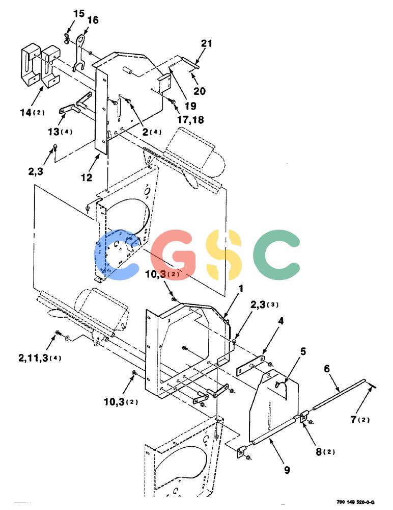 凯斯零件查询(RS551) - CASE IH ROUND BALER (1/99-12/00) (7-32) - MESH WRAP FRAME ASSEMBLY, UPPER Case Agriculture