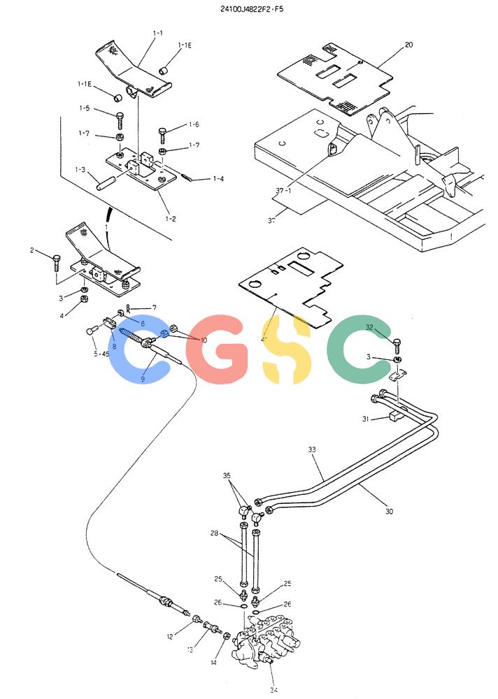 神钢零件查询(K903B) - EXCAVATOR ASN LE3401 (1/85-12/03) (11-007) - CONTROL ASSY (SIDE DIGGING) P/N 24100J4822F2 Kobelco