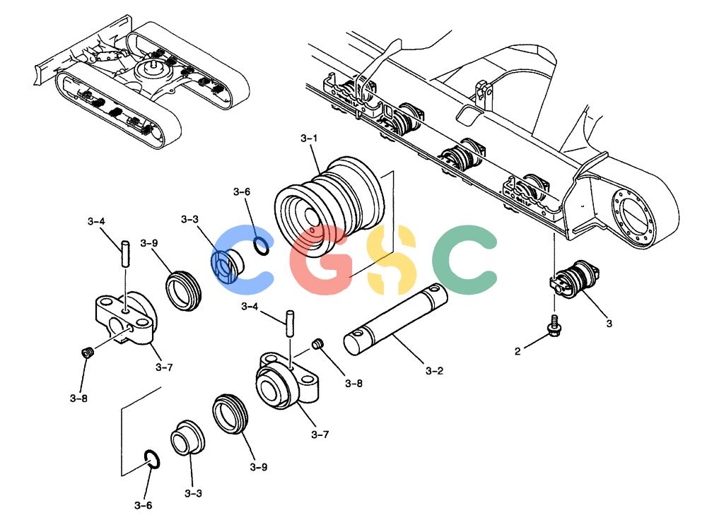纽荷兰零件查询(EH80) - MIDI CRAWLER EXCAVATOR ASN LF04-02000 (N4TA18001 thru N4TA18010, ASN N5TA18011 -) (NA) (1/ (120) - ROLLER ASSEMBLY, TRACK New Holland Constructuion