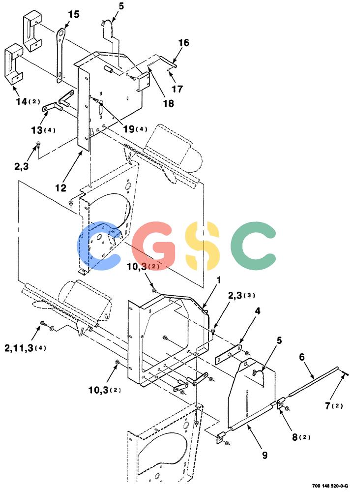 凯斯零件查询(RS561A) - CASE IH ROUND BALER (1/99-12/00) (7-030) - MESH WRAP FRAME ASSEMBLY, UPPER Case Agriculture