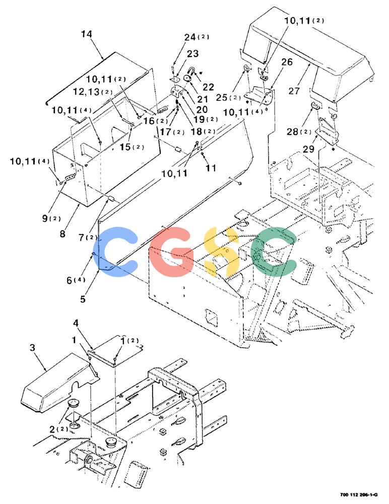 凯斯零件查询(8530) - CASE IH RECTANGULAR BALER (1/88-12/99) (7-10) - SHIELDS AND TWINE BOX ASSEMBLY - RIGHT Case Agriculture