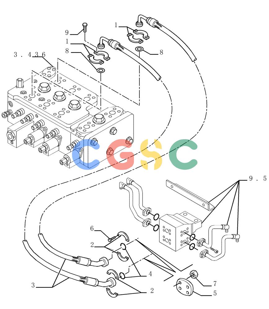 纽荷兰零件查询(DC180LT) - CRAWLER DOZER (5/00-) (9.439[03]) - REAR EQUIPMENT PIPING - VERSION (01) - OPTIONAL CODE 76069530 New Holland Constructuion