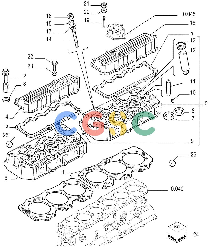纽荷兰零件查询(FD255) - CRAWLER DOZER (N.A. VERSION) (7/95-) (0.060[01]) - CYLINDER HEAD New Holland Constructuion