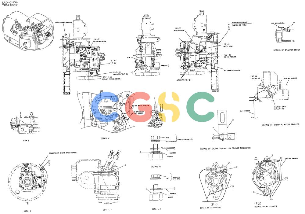 纽荷兰零件查询(E200SRLC) - CRAWLER EXCAVATOR BTW LA04-01506 - LA04-01625 (01-064[01]) - HARNESS ASSY, ENGINE New Holland Constructuion