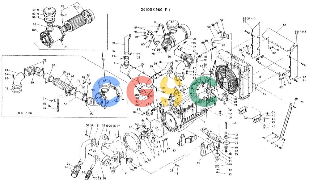 神钢零件查询(K935) - EXCAVATOR BTW L70106 - L70166, LU0067 (1/76-12/03) (11-019) - POWER PLANT, INSTAL, G.M. ENG. MOUNT Kobelco