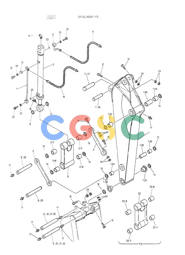 神钢零件查询(K907CLC) - EXCAVATOR BTW YG0101 - YG0500 (1/85-12/03) (09-002) - ARM ASSY 5.5M Kobelco