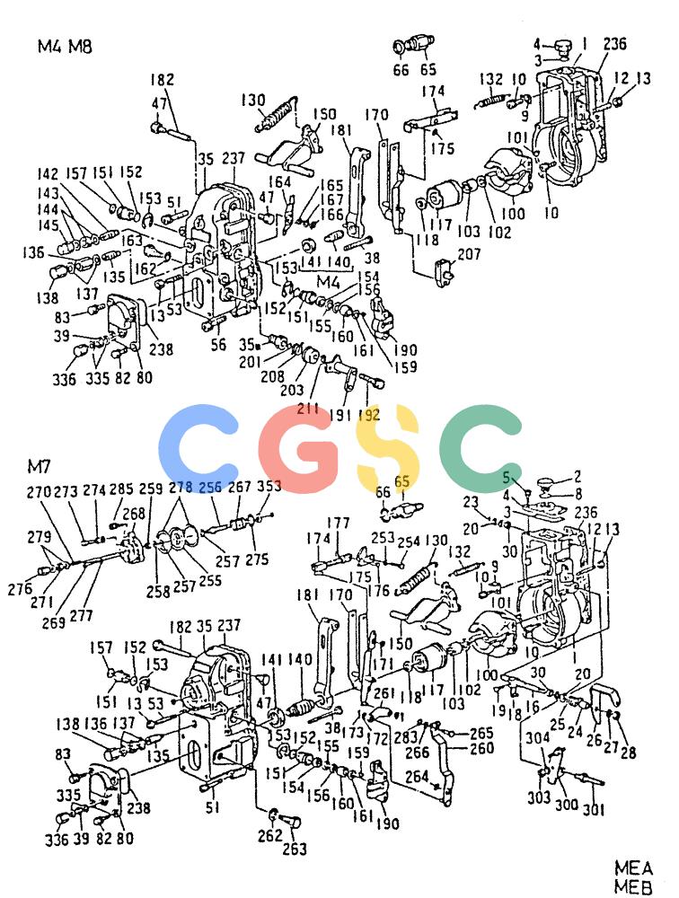神钢零件查询(6D22-TC) - MITSUBISHI DIESEL ENGINE - K912, K912LC, & K916 (1/83-12/06) (03-009) - GOVERNOR (INNER PARTS) 040-132E Kobelco