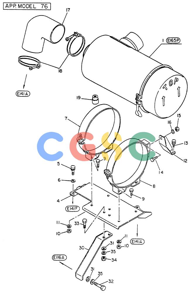 神钢零件查询(FD6T04) - NISSAN DIESEL ENGINE - LK500 (1/06-12/06) (04-008[02]) - CLEANER-AIR (FITTING PARTS) Kobelco