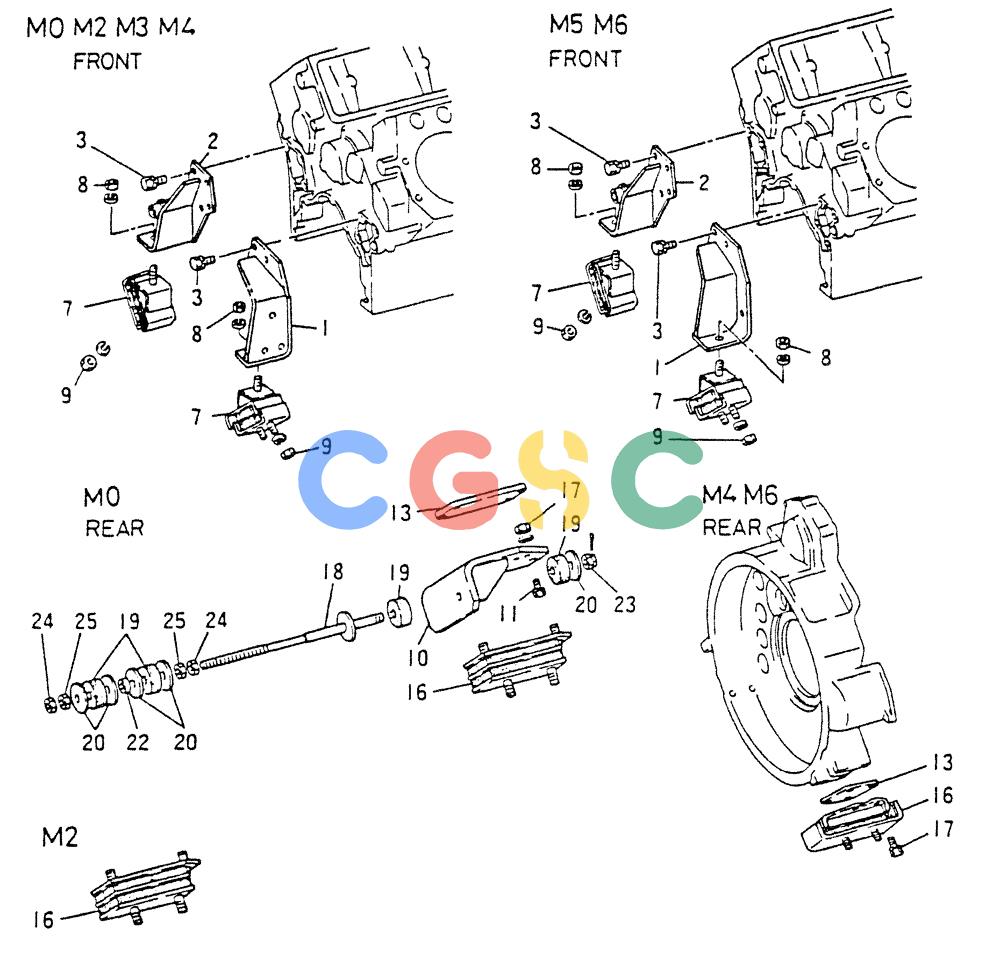 神钢零件查询(8DC9-T) - MITSUBISHI DIESEL ENGINE - K914 & K975 (1/79-12/06) (01-024) - ENGINE SUPPORT Kobelco