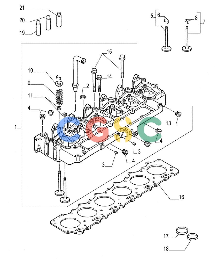 纽荷兰零件查询(FL145) - CRAWLER LOADER (N.A. VERSION) (11/98-) (0.060[01]) - CYLINDER HEAD New Holland Constructuion