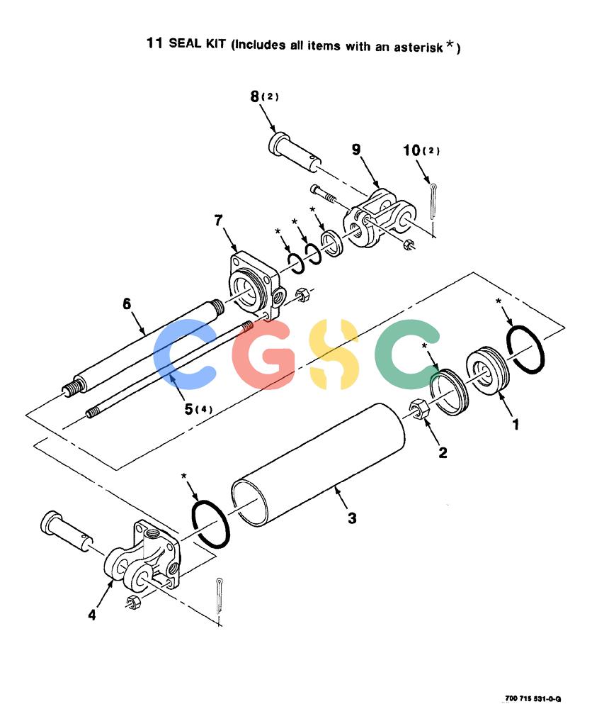 凯斯零件查询(8575) - CASE IH MID-SIZE RECTANGULAR BALER (NORTH AMERICA) (1/95-12/00) (10-028) - HYDRAULIC CYLINDER ASSEMBLY, 700715531 COMPLETE, 3-1/2 INCH BORE X 10 STROKE Case Agriculture