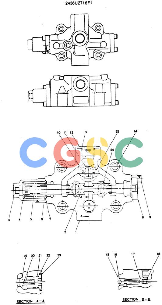 神钢零件查询(MD140C) - EXCAVATOR ASN YPU00501 (1/80-12/06) (12-011) - VALVE ASSY, CONTROL (SWING) Kobelco