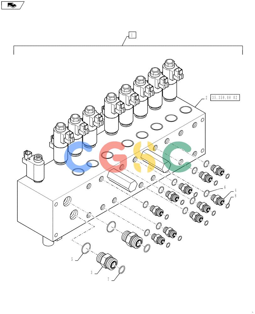 凯斯零件查询(810) - FLEX-AIR APPLICATOR - 2012 (2/12-) (35.359.08[01]) - 8 SECTION VALVE BANK Case Agriculture