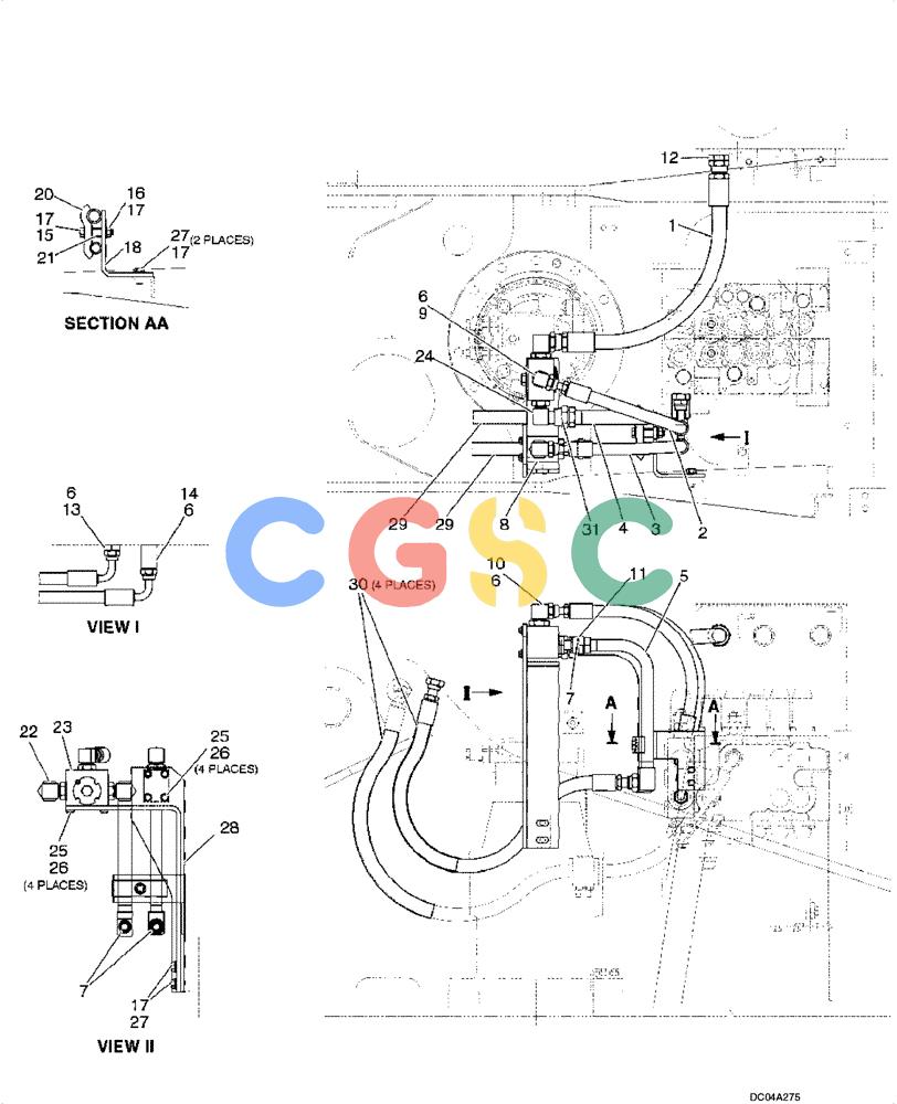 纽荷兰零件查询(EH160) - CRAWLER EXCAVATOR (9/03-) (08 -10[00]) - HYDRAULIC LINES, 2 WAY New Holland Constructuion