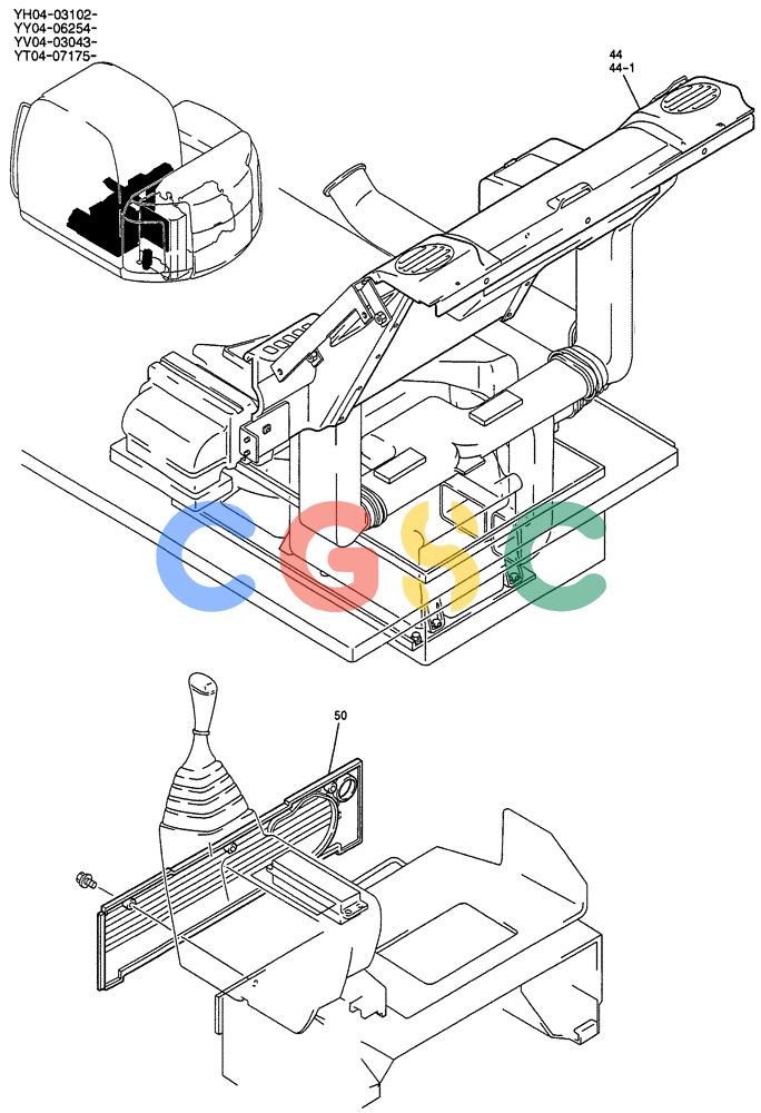 纽荷兰零件查询(E135SR) - CRAWLER EXCAVATOR ASN YY04-06254 (01-051[01]) - PANEL ASSY, INSTRUMENT (AIR-CON) New Holland Constructuion