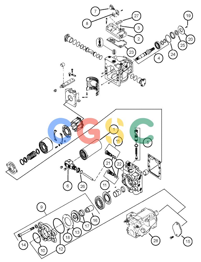 凯斯零件查询(438) - FLEX-AIR APPLICATOR - 2003 (3/03-10/03) (07-008) - PUMP, 90SER, CW, AUXC-PAD14T Case Agriculture