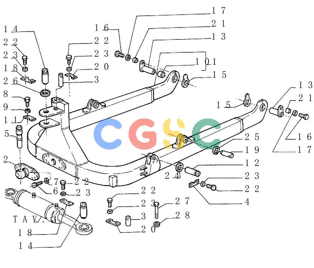 纽荷兰零件查询(FD145) - CRAWLER DOZER (N.A. VERSION) (10/98-) (9.440[01]) - FRONT IMPLEMENT ALL HYDR.- C-FRAME - OPTIONAL CODE 76035980 New Holland Constructuion