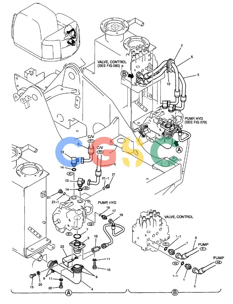 纽荷兰零件查询(EH70) - MIDI CRAWLER EXCAVATOR (N.A.) (1/05-) (019) - HYD LINES, PUMP (SUCTION, DELIVERY) New Holland Constructuion