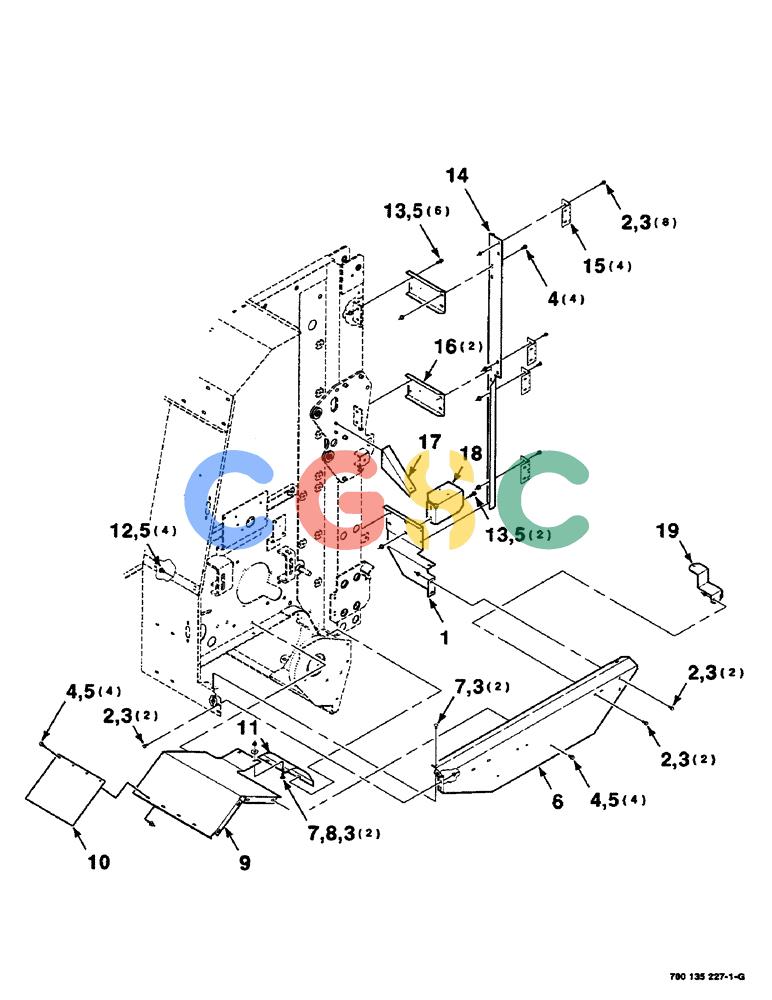 凯斯零件查询(RS551) - CASE IH ROUND BALER (1/99-12/00) (7-14) - SHIELD SUPPORT AND HINGE ASSEMBLIES, LEFT Case Agriculture