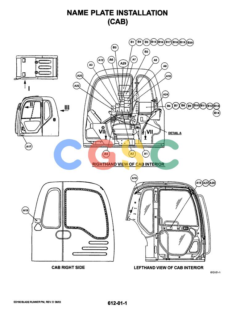 神钢零件查询(ED190LC-6E) - BLADE RUNNER EXCAVATOR/DOZER BTW YL03U0136 - YL03U0292 (1/05-12/06) (06-002[01]) - NAME PLATE INSTALLATION (CAB) Kobelco