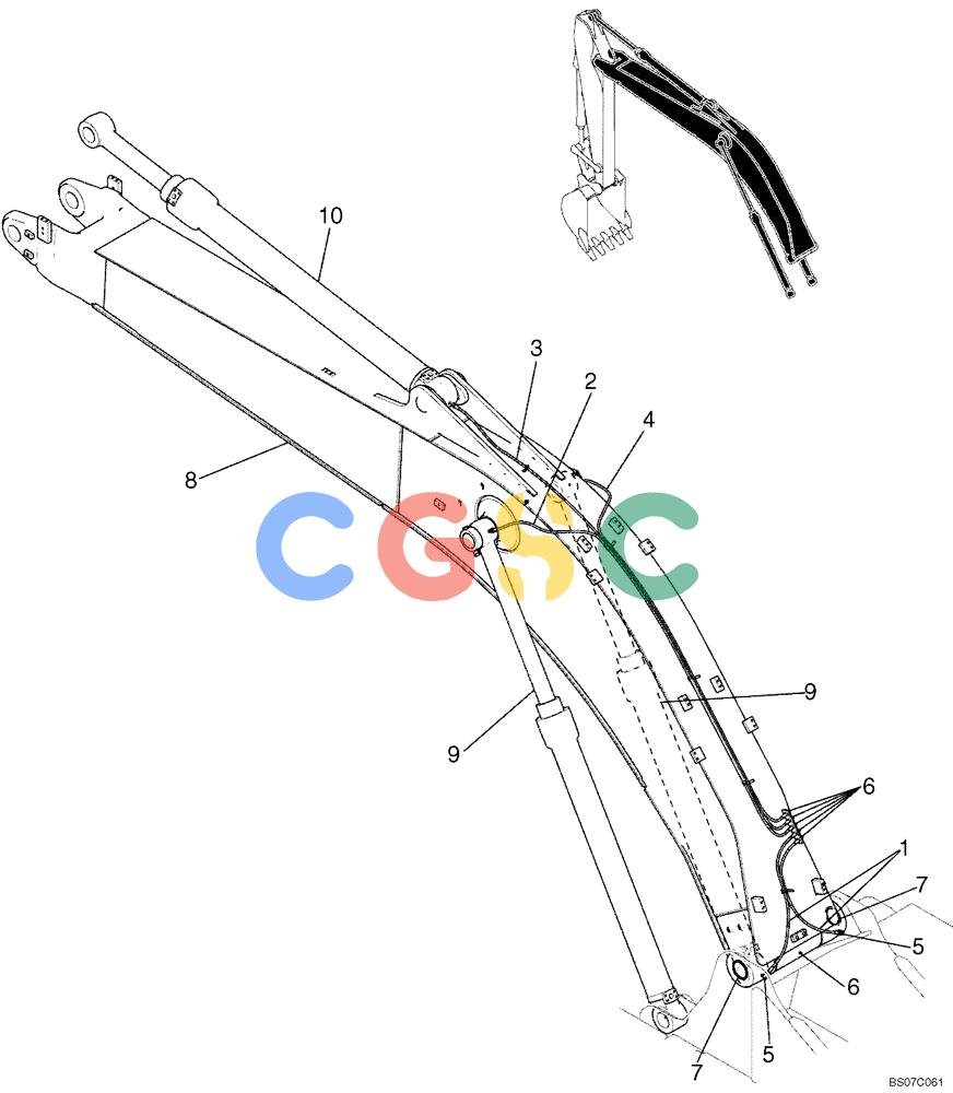 纽荷兰零件查询(E175B) - CRAWLER EXCAVATOR TIER 3 (NA) - N7DA16301 - (5/07-) (04-01[00]) - BOOM INSTAL (YM02B00007F1) New Holland Constructuion