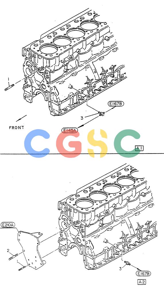 神钢零件查询(FD6(T)14) - NISSAN DIESEL ENGINE ASN 050001 - LK400 & LK500A (1/06-12/06) (01-005) - CYLINDER BLOCK "CONNECTOR & STUD" Kobelco