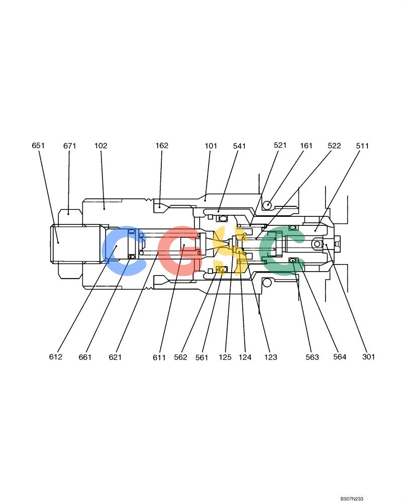 纽荷兰零件查询(E135B) - CRAWLER EXCAVATOR TIER 3 - ASN YH05-07001 (N8TA13006) (1/08-) (08-03[00]) - VALVE ASSEMBLY, PORT RELIEF (YN22V00029F1) New Holland Constructuion