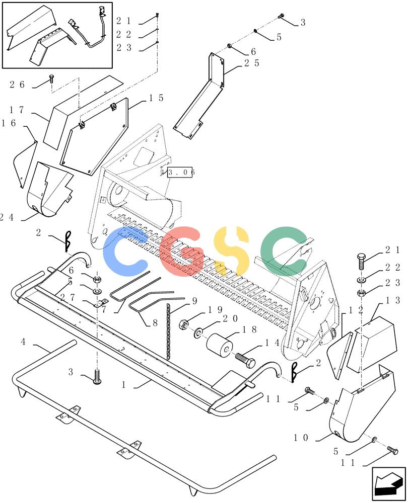凯斯零件查询(LBX431R) - BIG RECTANGULAR BALER 'ROTOR CUTTER' (6/01-12/03) (08.003[01]) - PICK-UP PROTECTION Case Agriculture