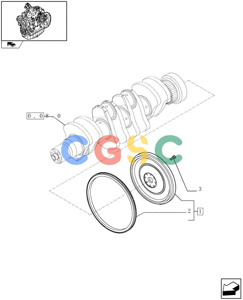 神钢零件查询(F4GE9484A J600) - ENGINE 504120790 - 87052264 (1/07-12/10) (0.08.3) - FLYWHEEL - ENGINE (2853681) Kobelco