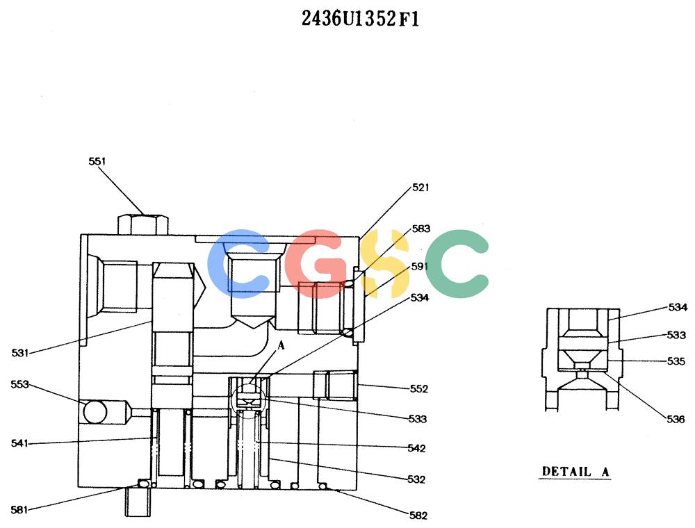 神钢零件查询(K916LC) - MARK II EXCAVTOR ASN YS0201 (1/89-12/03) (10-015) - VALVE ASSY, REDUCTION Kobelco