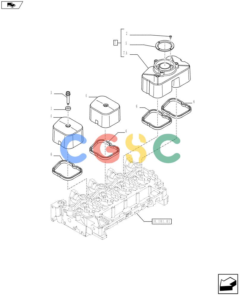 神钢零件查询(F4GE9484C J602) - ENGINE 504242281 - 84473213 (1/14-) (10.101.02) - CYLINDER HEAD COVERS (2854492) Kobelco