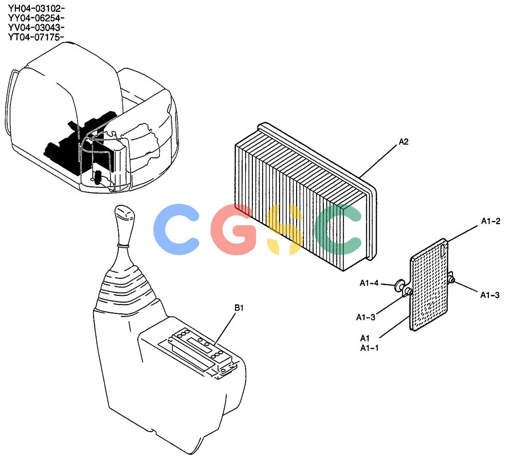 纽荷兰零件查询(E135SR) - CRAWLER EXCAVATOR ASN YY04-06254 (01-062) - FILTER ASSY, AIR New Holland Constructuion