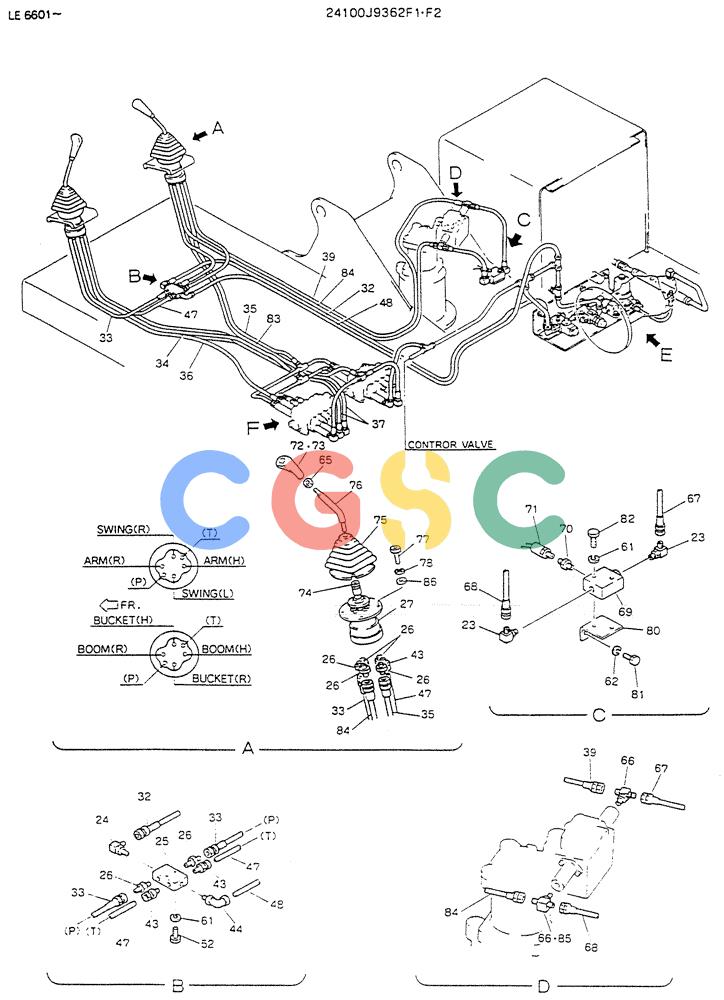 神钢零件查询(K903) - MARK II EXCAVATOR BTW LE6601 - LE7871 (1/88-12/03) (03-003[01]) - REMOTE-CONTROL ASSY Kobelco