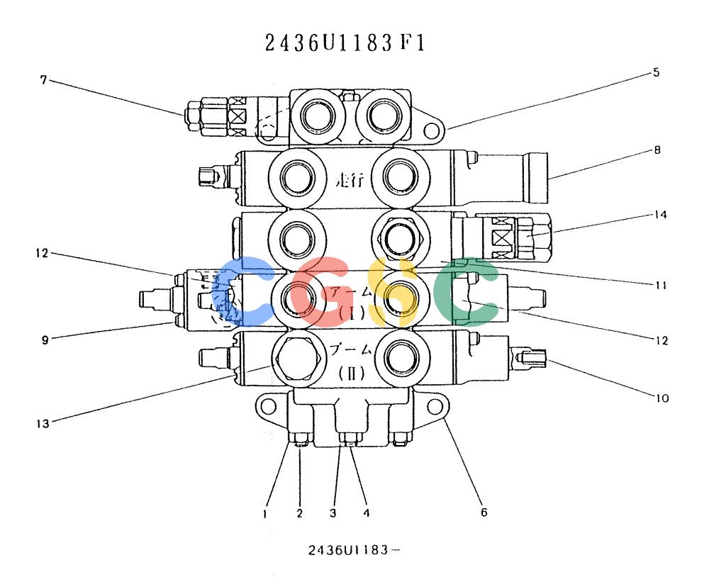 神钢零件查询(K903) - MARK II EXCAVATOR BTW LE6601 - LE7871 (1/88-12/03) (11-037) - VALVE ASSSY, CONTROL (P/N 2436U1183F1) Kobelco